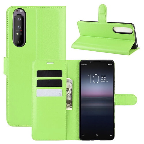 Etui en PU avec support vert pour Sony Xperia 1 II