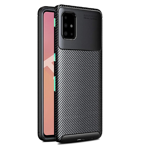 Xeptio Coque brossée noire Samsung Galaxy A71 NEW Carbon Fiber Antichoc - Accessoires Pochette Nouvel Galaxy A71 2020