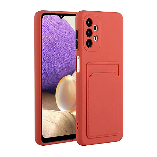 Coque en TPU Bien protégé souple avec porte-cartes rouge pour votre Samsung Galaxy A52 4G/5G