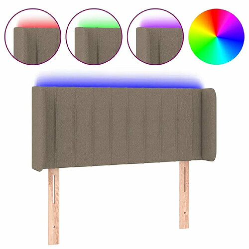 Maison Chic Tête de lit moderne à LED lumineuse pour chambre - Décoration de lit Taupe 103x16x78/88 cm Tissu -MN47525