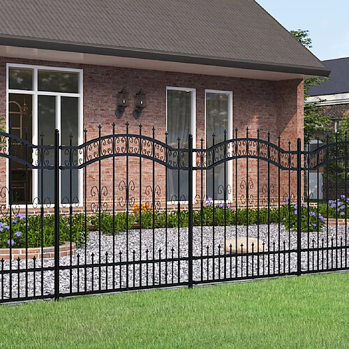 vidaXL Clôture de jardin avec sommet de lance Noir 165 cm