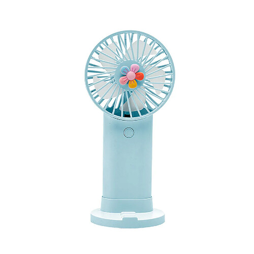 (Bleu) Petit Ventilateur Portable Mignon Mini Ventilateur Rechargeable Usb Design En Forme De Support de Téléphone