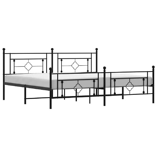 Maison Chic Cadre/structure de lit métal et tête de lit + pied de lit pour adulte - Lit Moderne Chambre noir 193x203 cm -MN71045