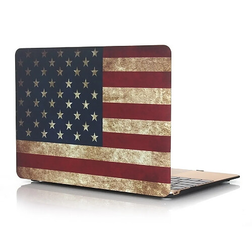 Wewoo Housse Étui pour Macbook 12 pouces Modèle de drapeau américain givré de protection en plastique dur