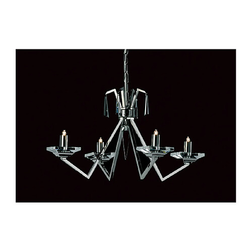 Lumière Chandelier sans abats jours Nice Nickel 4 ampoules 36cm