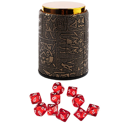 10 Pièces Rouges Dix Faces Des Dés D10 Avec Une Tasse De Dés Pour D & D Trpg Partie Du Jeu Jouet