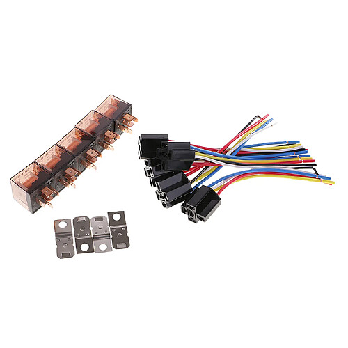 5 x SPDT Relais avec Wires Harnais Contrôle de Voiture On Off DC12V 60Amp