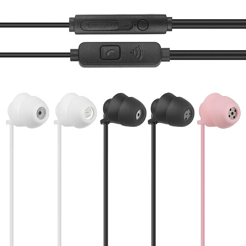 GUPBOO Écouteurs filaires à suppression de bruit Écouteurs intra-auriculaires en gel de silice 3,5 mm Convient aux téléphones Android