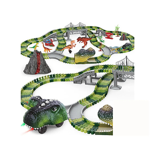 TechKidz Circuit Voiture Électrique Modulable Univers Jurassic 237pcs Multicolore