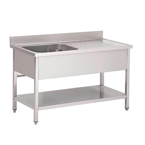 Plonge Inox Professionnelle - avec Etagère - Profondeur 700 - Gastro M