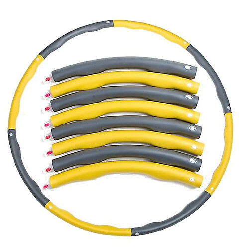 Universal Cercle de fitness pour la perte de poids et le massage, 8 cercles amovibles adaptés (gris jaune)