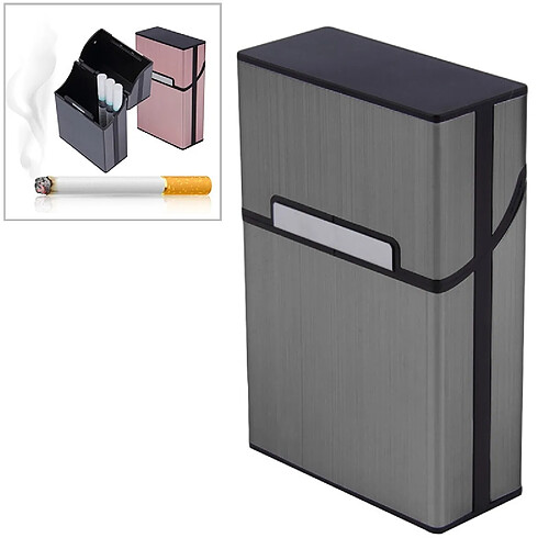 Wewoo Cigarette en aluminium étui à cigarettes porte-tabac Pocket Box Container Storage Smoking Set gris