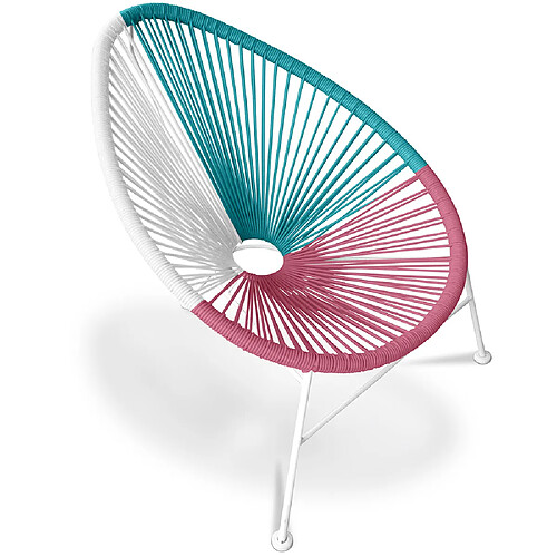 ICONIK INTERIOR Fauteuil Acapulco piétement Blanc Multicolore