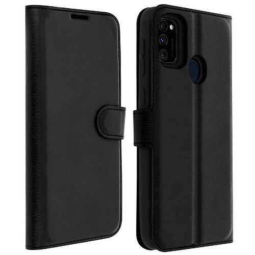 Avizar Étui Galaxy M31 / M30s / M21 Porte-cartes Fonction Support Aspect Grainé Noir