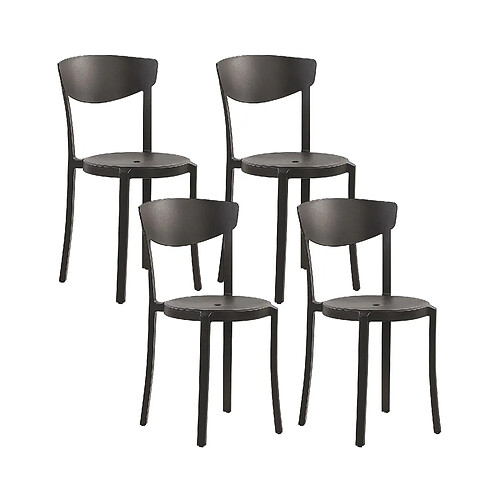 Beliani Lot de 4 chaises VIESTE Matière synthétique Noir