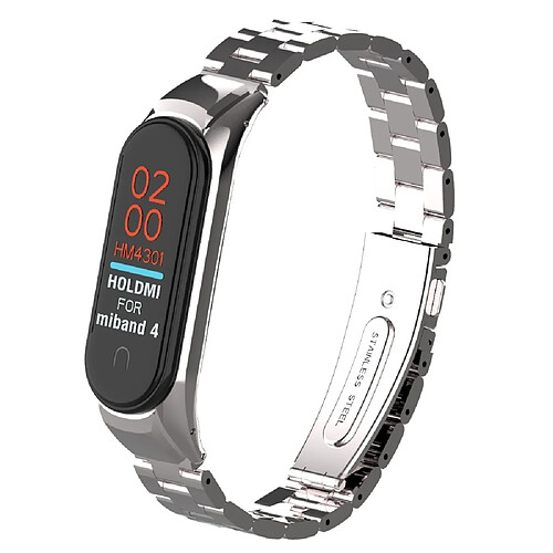 Bracelet en métal solide argent pour votre Xiaomi Mi Smart Band 4