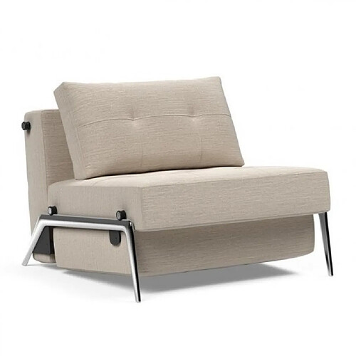 Inside 75 INNOVATION LIVING Fauteuil design CUBED 02 ALU convertible 200*90cm tissu Gris Sable Blida