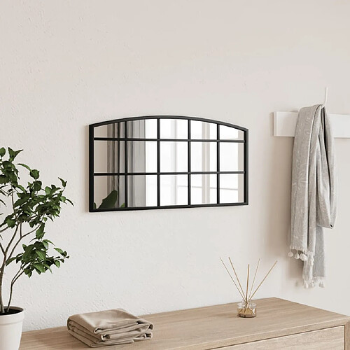 vidaXL Miroir mural noir 60x30 cm arche fer