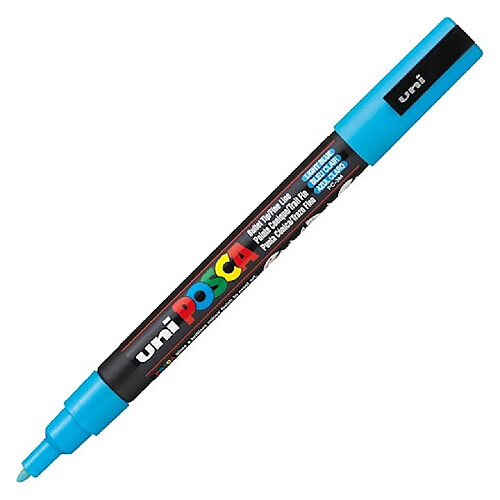 Marqueur Posca PC3M pointe fine de 0,9 à 1,3 mm - bleu clair