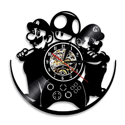 Universal Super Mario LED, télécommande, vinyle, LP, horloge murale, art déco.