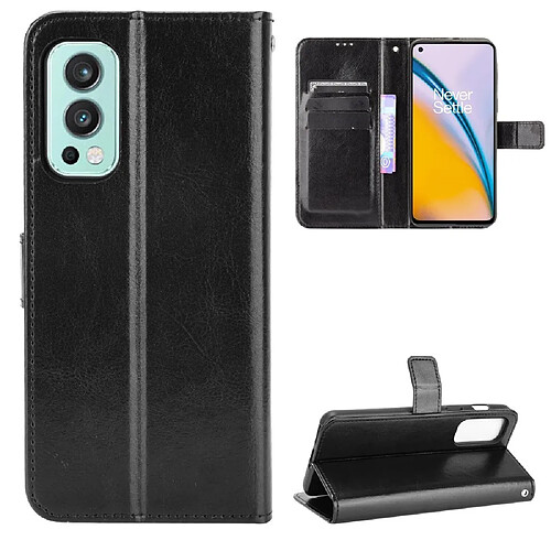 Htdmobiles Housse pour OnePlus Nord 2 5G - etui coque pochette portefeuille + film ecran - NOIR