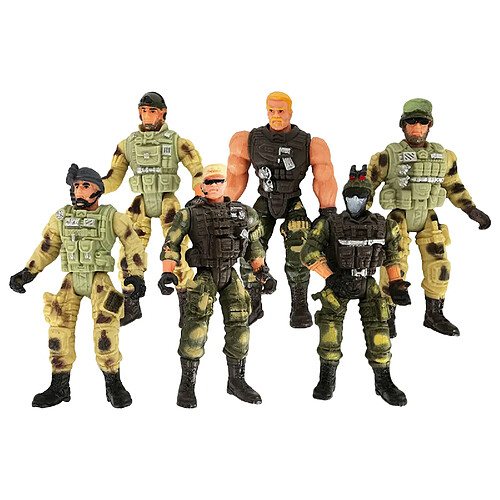 Collection de Figurines Articulaires Mobiles 6pcs Soldat Américain Guerrier