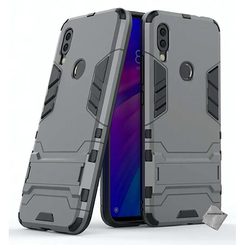 Htdmobiles Coque rigide anti choc pour Xiaomi Redmi 7 + verre trempe - GRIS