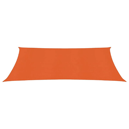 Helloshop26 Voile d'ombrage rectangulaire orange 2 x 5 m