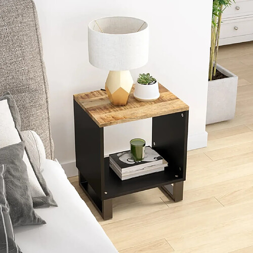 Maison Chic Table basse,Table Console Table d'appoint, Table pour salon 40x31x46 cm Bois de manguier solide et d'ingénierie -MN87670