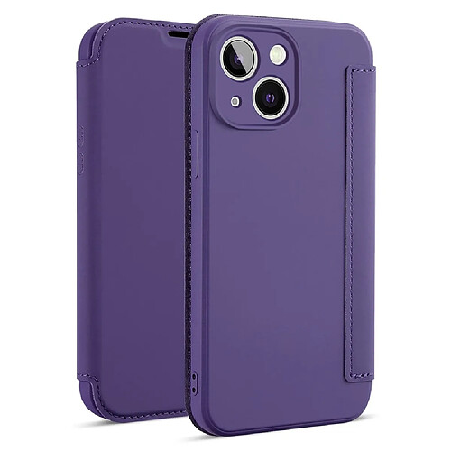 Coque en silicone avec béquille pour votre iPhone 14 Plus - violet foncé