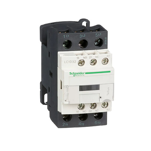 contacteur tesys d - 32a - 3 pôles - 1f+1o - 24vca ac - schneider electric lc1d32b7