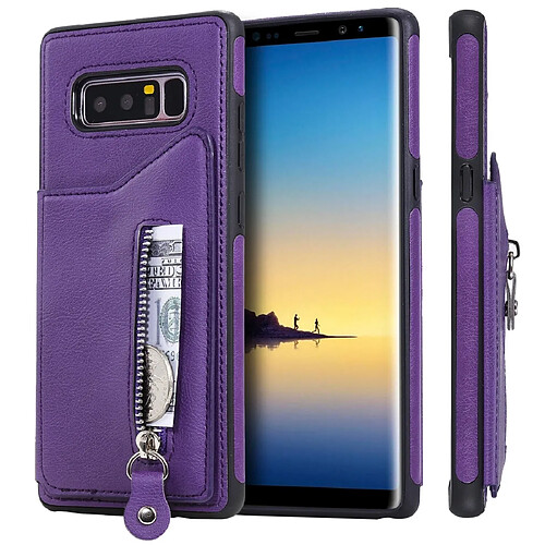 Wewoo Housse Coque Pour Galaxy Note 8 étui de protection antichoc à double boucle de couleur unie solide violet