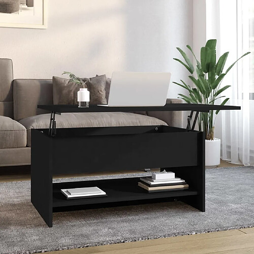 vidaXL Table basse Noir 80x50x40 cm Bois d'ingénierie