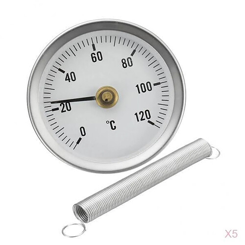 Thermomètre de tuyau à clipser 5 pièces 63mm avec thermomètre