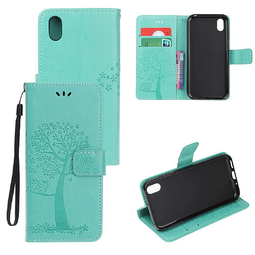 Etui en PU hibou et arbres vert pour votre Huawei Y5 (2019)/Honor 8S