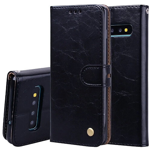 Wewoo étuis en cuir Coque Housse Etui à rabat horizontal de texture Business Style Oil pour Galaxy S10, avec porte-cartes (noir)