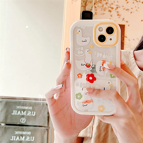 GUPBOO Étui pour iPhoneXR Come on duck cartoon étui pour téléphone portable happy duck silicone anti-chute