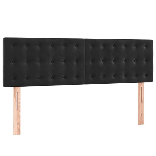 Maison Chic Lot de 2 Têtes de lit design pour chambre - Décoration de lit Noir 72x5x78/88 cm Velours -MN42991