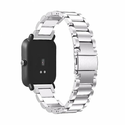 PHONECARE Bracelet en Acier Inoxydable Taille Ajustable Avec Fermoir par Clic + Outil pour Amazfit BIP Lite - Gris