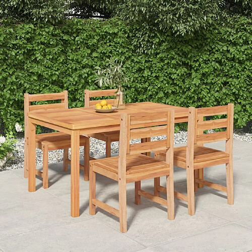 Salle à dîner de jardin 5 pcs,Table et chaise à manger Bois de teck massif -MN23178