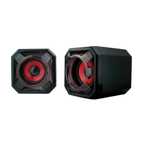 Haut parleur 2.0 Rouge/Noir Habrok Berserker Gaming 2x2.5 W RMS Alimentée port USB.Jack stéréo 3.5 Réf. 0816115-H-BSK-HA