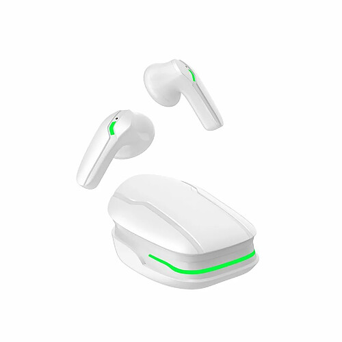 Y68 Tws Bluetooth Écouteur Sans Fil Enc Binaural Faible Latence Noice Annulation Jeu Casque Blanc