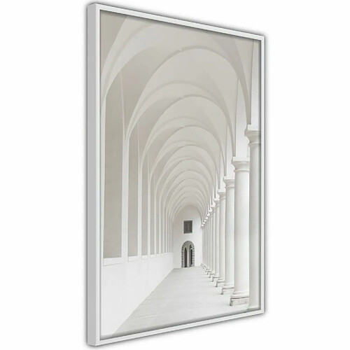 Paris Prix Affiche Murale Encadrée White Colonnade 40 x 60 cm Blanc