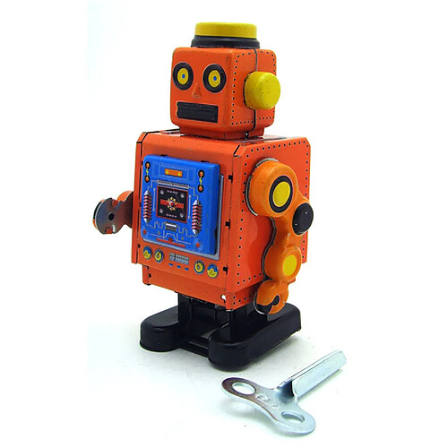 Universal Retro Children Toy Tin Robot Roll Up Toy Home Collection Retro Process Square Robots