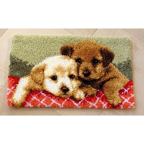 Vervaco, Kit Coussin Au Crochet, Tapis Chiots, Multi-Couleurs