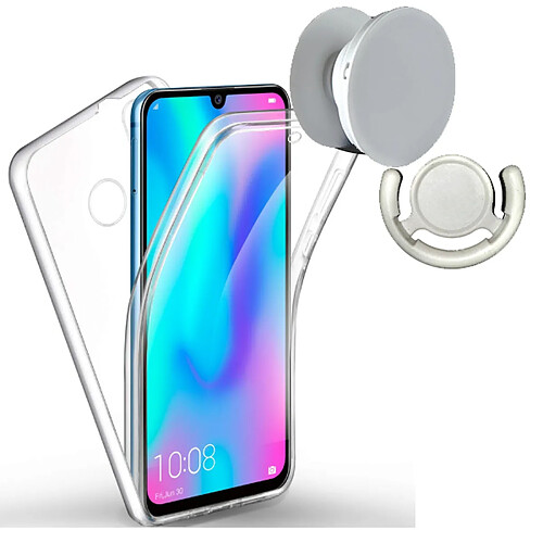 PHONECARE Kit Coque 3x1 360° Impact Protection + 1 PopSocket + 1 Support PopSocket Blanc - Impact Protection - Xiaomi Redmi Note 6 / Note 6 Pro