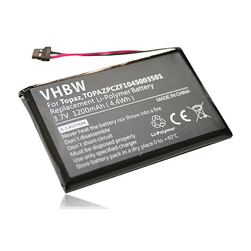 Vhbw Batterie LI-POLYMER 1200mAh pour NAVIGON 70 Easy, 70 Plus, 70 Premium, remplace Topaz, TOPAZPCZF1045003501