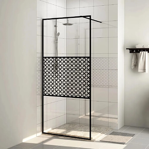 vidaXL Paroi de douche avec verre ESG transparent 80x195 cm Noir