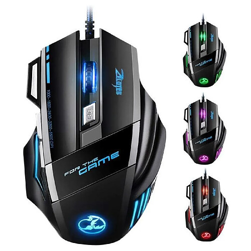 Souris Gamer LED Optique 5500 DPI VicTsing Zelotes Souris de Jeu 7 Boutons Souris Gaming Filaire Profesionnel Gaming Mouse USB de Ha