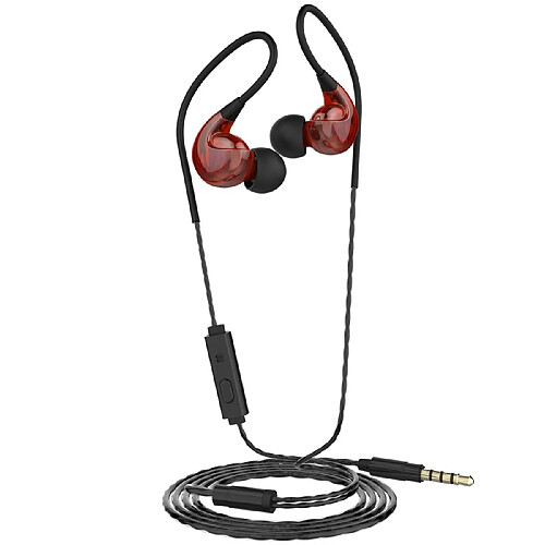 Muvit Kit Piéton M1S V2 Intra-auriculaires Stéréo Jack 3.5mm avec Microphone Rouge / Noir